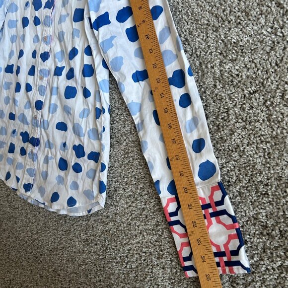 Tizzie Womens Sz Small Polka Dot Button-Down Shirt Long Sleeve - Picture 7 of 9